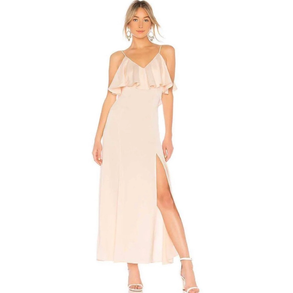 NWT LPA x Revolve Ruffle Flutter dress Small Blush